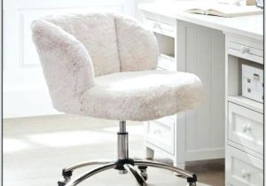 Furry Desk Chair with Arms Fur Office Chair Ivory Faux Fur Desk Chair White Faux Fur