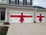 Garage Door Christmas Wrap Diy Red Burlap Ribbon and Bow for Christmas Decor for
