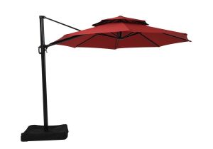 Garden Treasures Offset Umbrella Replacement Canopy Shop Garden Treasures Red Offset Patio Umbrella Common