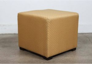 Gold Cube for Sale Used Pair Of Gold Cube Upholstered Ottomans Poufs for Sale at