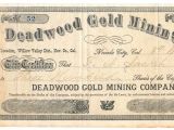 Gold Mining Cart for Sale 1877 Deadwood Gold Mining Co Nevada City Ca Stock Certificate