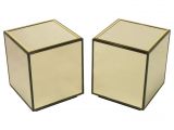 Gold Mirror Cube for Sale Pair Mirrored Black Lacquer and Brass Cube Tables at 1stdibs