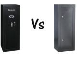 Gun Cabinet Vs Safe Compare Sentrysafe G1459e Gun Cabinet and Homak Hs30003630