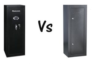 Gun Cabinet Vs Safe Compare Sentrysafe G1459e Gun Cabinet and Homak Hs30003630