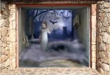 Halloween Garage Door Covers 3d Effect Garage Door Billboard Cover Ghotic Girl