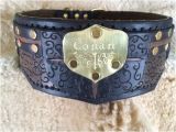 Hand tooled Leather Dog Collars Medieval Inspired Leather Hand tooled Dog Collar by