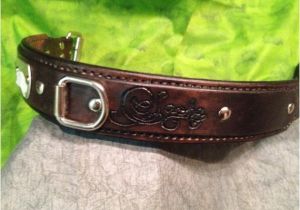 Hand tooled Leather Dog Collars Personalized Hand tooled Leather Dog Collar