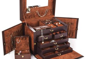 Hanging Traveler Case 31 Amazon Com Kendal Brown Leather Jewelry Box Case Storage organizer