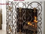 Hobby Lobby Fireplace Screens New Horchow French Fleur De Lis 3 Panels Scroll Brass Iron