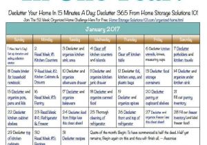 Home Storage solutions 101 Calendar Free Printable January 2017 Decluttering Calendar with Daily 15