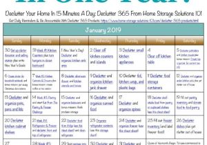 Home Storage solutions 101 Printables January Declutter Calendar 15 Minute Daily Missions for Month