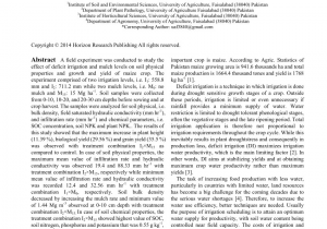 Horizon Irrigation Near Me Pdf Effect Of Deficit Irrigation and Mulch On soil Physical