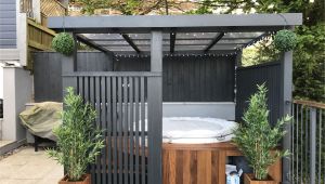 Hot Tub Designs and Layouts Modern Grey Pergola Lazy Spa Hot Tub Iroko Surround House Hot