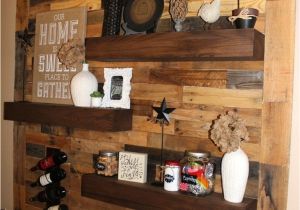 How to Decorate A Half Wall Ledge Dining Room Remodel Pallet Wall Floating Shelves Diy Home