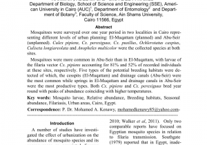 How to Get Rid Of Mosquito Larvae In Standing Water Pdf Ecology Of the Mosquito Larvae In Urban Environments Of Cairo