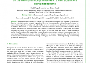 How to Get Rid Of Mosquito Larvae In Standing Water Pdf Responses Of Three Species Of Mosquito Larvae to the Presence