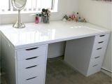 Ikea Alex 9 Drawer Dupe White Minimalist Makeup Vanity and Storage Ikea Linnmon and Alex A