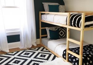 Ikea Stuva Bunk Bed Hack Ikea Kura Hack Kids Room Monochromatic Gender Neutral Kids Room