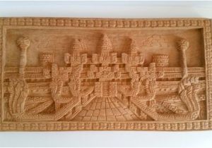 Indian Carved Wood Wall Art Vintage Carved Wood India Temple Wall Decor Wood Wall Art