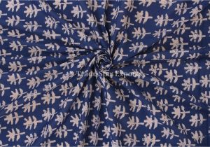 Indigo Mudcloth Fabric by the Yard 5 Yard Indigo Hand Dyed Block Print Cotton Sewing Fabric