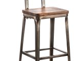 Industry West Octane Bar Stool Octane Bar Stool with A Wood Seat Gunmetal with Wood Seat