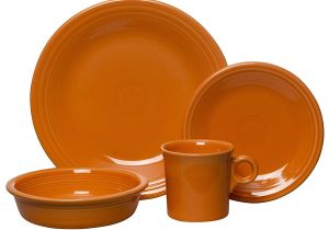 Is Fiesta Dinnerware Microwave Safe Fiesta 4 Piece Place Setting Tangerine Amazon Ca Home Kitchen