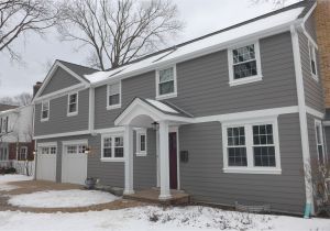 James Hardie Aged Pewter Shingles James Hardie Siding In Aged Pewter with Arctic White Trim