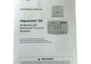 Jandy Aqualink Rs Owner S Manual Jandy Installation Owner 39 S Manual Aqualink Rs Onetouch All