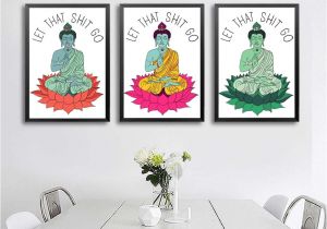 Juego De Comedor Blanco Pequeño Yoga Buda Meditando Pintura Abstracta Yoga Arte Imprimible Wall