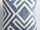 Kilim Pillows Pottery Barn Blue and Ivory Geometric Indoor Outdoor Patio Throw Pillow by World