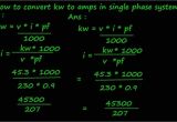 Kw to Amps 240v How to Convert Kw to Amps In Single Phase System Youtube