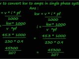 Kw to Amps 240v How to Convert Kw to Amps In Single Phase System Youtube