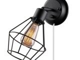 Lamps Plus Led Vanity Lights Globe Electric 1 Light Black Shade Plug In Wall Sconce with Clear 6