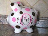 Large Personalized Piggy Banks Large Personalized Ceramic Piggy Bank with Initial