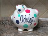 Large Personalized Piggy Banks Large Personalized Ceramic Piggy Bank with Name