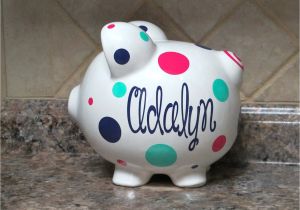 Large Personalized Piggy Banks Large Personalized Ceramic Piggy Bank with Name