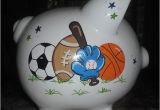 Large Personalized Piggy Banks Personalized Boys Sports Piggy Bank Large by
