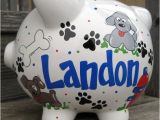 Large Personalized Piggy Banks Puppy Dog Personalized Piggy Bank Large