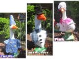 Lawn Goose with 12 Outfits Large Lawn Goose Outfits 28 30 Tall by Papabearsplace On Etsy