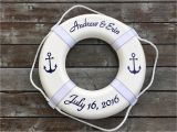 Life Ring Buoy Personalized Personalized Nautical Ring Buoy with Anchors Nautical Wedding