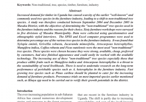 List Of Raw Materials Used In Furniture Pdf Timber Management Practices and Timber Species Used by Small