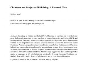 Living Well Spending Less Holiday Planner Pdf Christmas and Subjective Well Being A Research Note