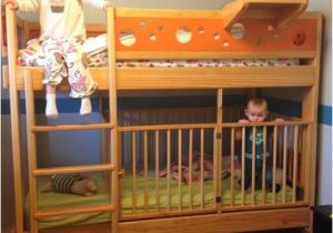 Loft Bed with Room for Crib Underneath Twin Over Twin with Crib so Cool Moving Back Home