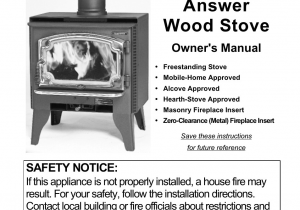 Lopi Answer Wood Stove Lopi Answer Wood Stove User Manual 48 Pages