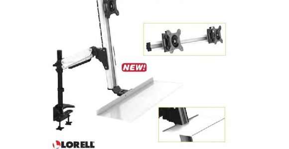 Lorell Deluxe Sit-to-stand Desk Riser Lorell Deluxe Ergonomic Floating Sit to Stand Desk Riser