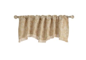 Lowes Curtains and Drapes Shop Allen Roth 16 In L Gold Raja ascot Valance at Lowes Com