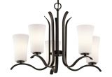 Lowes Lamparas De Techo Kichler Armida 25 25 In 5 Light Olde Bronze Etched Glass Shaded