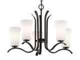 Lowes Lamparas De Techo Kichler Armida 25 25 In 5 Light Olde Bronze Etched Glass Shaded