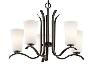 Lowes Lamparas De Techo Kichler Armida 25 25 In 5 Light Olde Bronze Etched Glass Shaded
