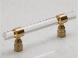 Lucite and Brass Cabinet Pulls Chiaro Pull Satin Gold On Lucite C C 96mm by Hamiltonbowes On